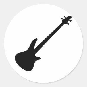 bass guitar bassist classic round sticker
