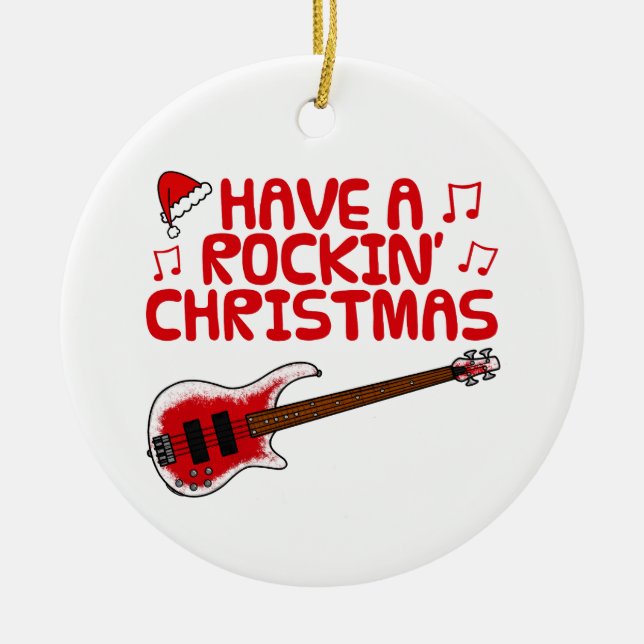 Bass Guitar Bassist Musician Christmas Ornament (Front)