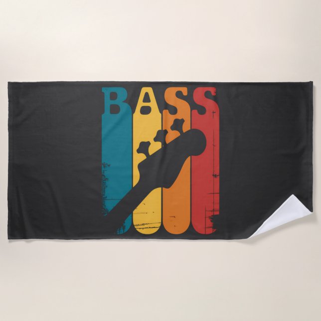 Bass Guitar Beach Towel (Front)