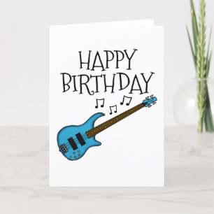 Bass Guitar Birthday Card Bassist Musician