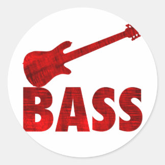 Bass Guitar Classic Round Sticker
