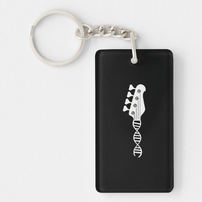Bass Guitar Dna Musician Bass Player Guitarist Key Ring (Front)