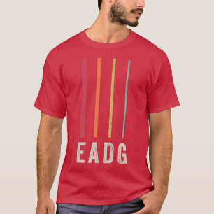 Bass Guitar GiftDistressed Retro Vintage EADG 4 St T-Shirt