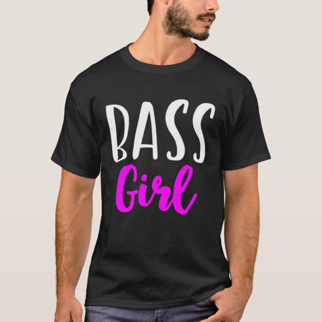 Bass Guitar Girl Player Women  Cute T-Shirt (Front)