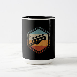 Bass Guitar Headstock Bassist And Bass Player Two-Tone Coffee Mug