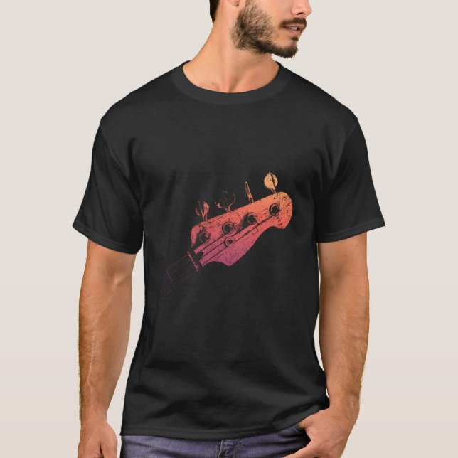Bass Guitar Headstock For Bassist And Bass Player T-Shirt (Front)
