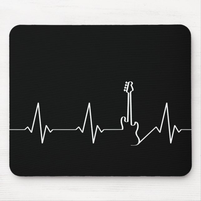 Bass Guitar Heartbeat Mouse Mat (Front)