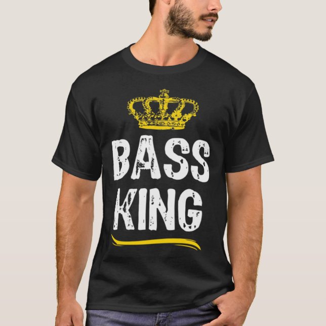 Bass Guitar King Men Boys Player  Cool Bassist T-Shirt (Front)