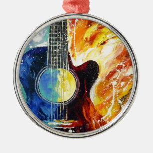 Bass guitar metal tree decoration