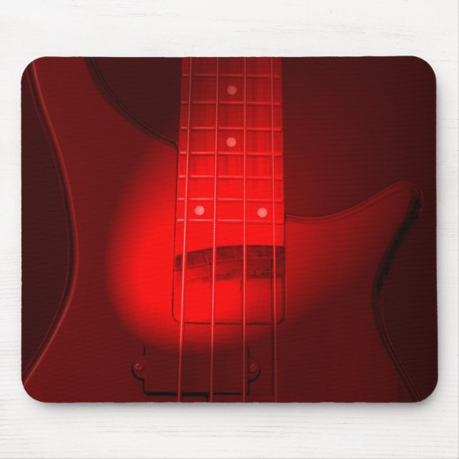 Bass Guitar Modern Trendy Music Template Mouse Mat (Front)