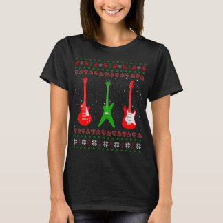 Bass Guitar Music Player Xmas Gift Ugly Guitar Chr T-Shirt