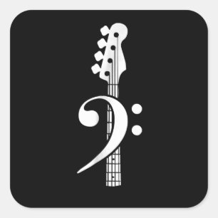 Bass Guitar Player- Bass Guitar Musician Square Sticker