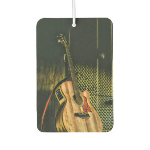 Bass guitar player car air freshener