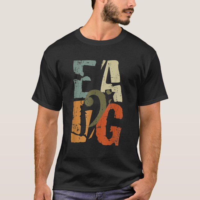 Bass guitar player EADG bass clef T-Shirt (Front)