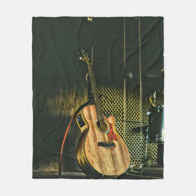 Bass guitar player fleece blanket (Front)