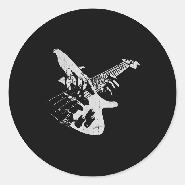 Bass Guitar Player Gift Bassist Classic Round Sticker (Front)
