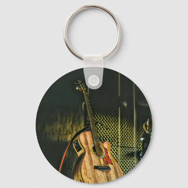Bass guitar player key ring (Front)