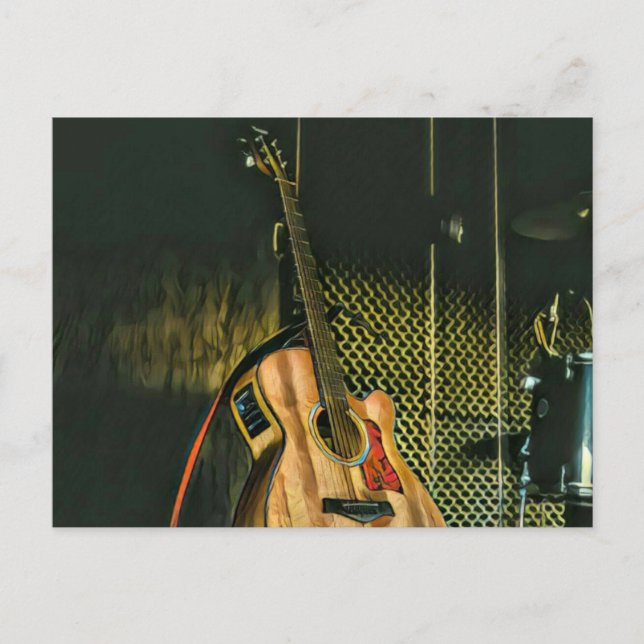 Bass guitar player postcard (Front)