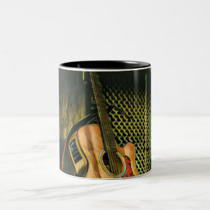 Bass guitar player Two-Tone coffee mug