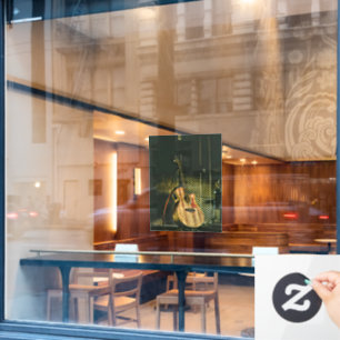 Bass guitar player window cling