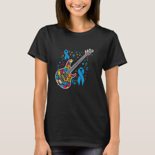 Bass Guitar Puzzle Autism Awareness Autistic Women T-Shirt