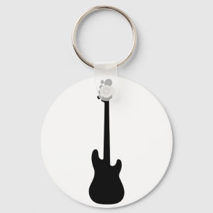 Bass Guitar Silhouette, musical instrument Key Ring