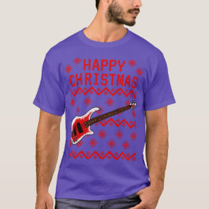 Bass Guitar Ugly Christmas Bassist Musician T-Shirt