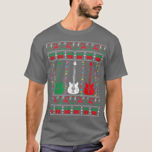 Bass Guitar Ugly Christmas Sweater Guitar Player X