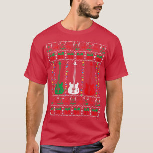 Bass Guitar Ugly Christmas Sweater Guitar Player X