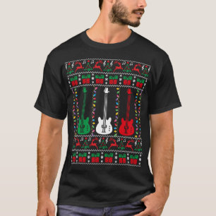 Bass Guitar Ugly Christmas Sweater Guitar Player X