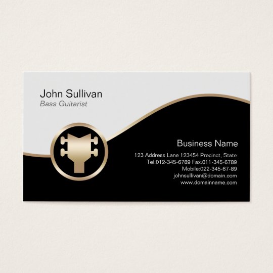 Bass Guitarist Business Card Gold Bass Guitar Icon