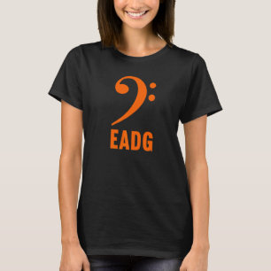 Bass Guitarist Eadg Bass F Clef Music Symbol Stave T-Shirt