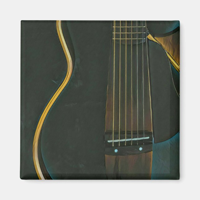 Bass guitarist gift magnet (Front)
