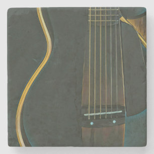 Bass guitarist gift stone coaster