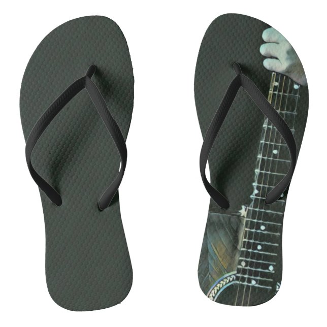 Bass guitarist gifts flip flops (Footbed)