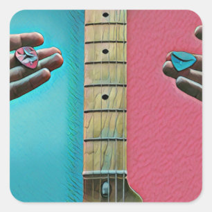 Bass guitarist gifts square sticker