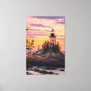 Bass Harbour Head Lighthouse Sunrise Canvas Print