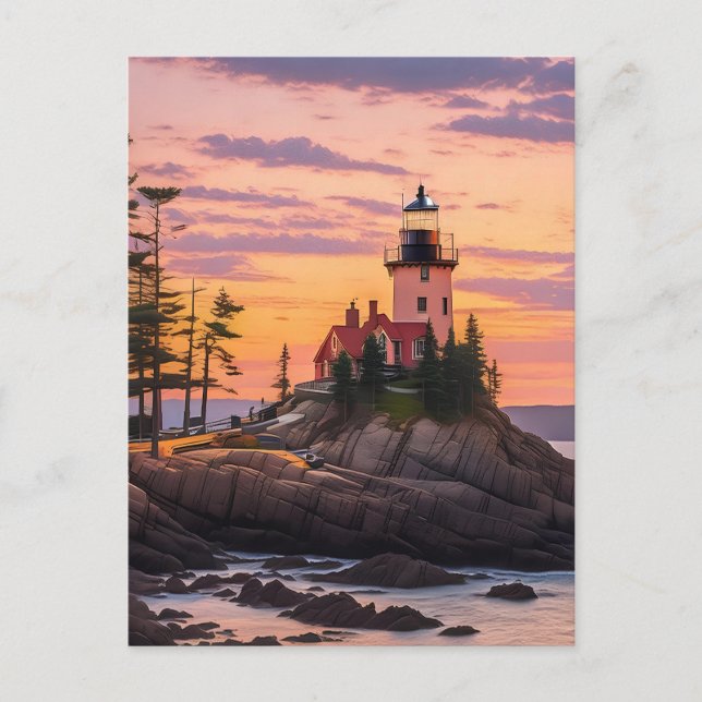 Bass Harbour Head Lighthouse Sunrise      Postcard (Front)