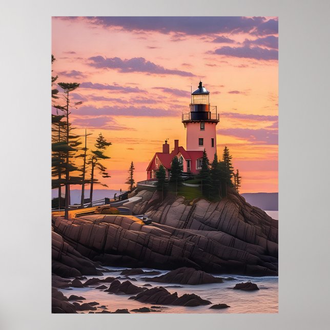 Bass Harbour Head Lighthouse Sunrise      Poster (Front)