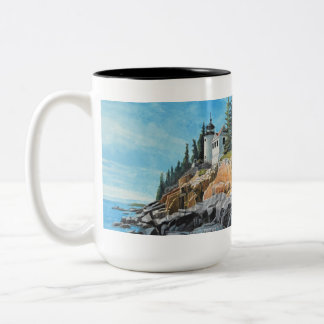 Bass Harbour Lighthouse Two-Tone Coffee Mug