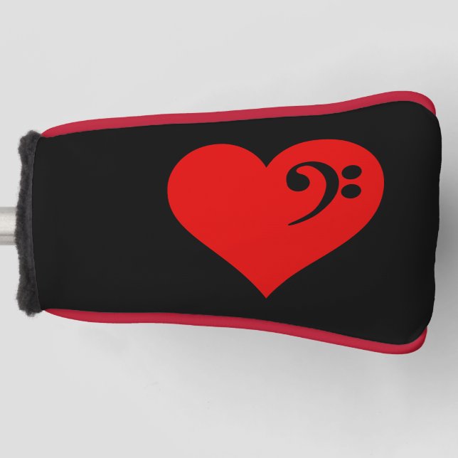 Bass Heart Golf Head Cover (Front)