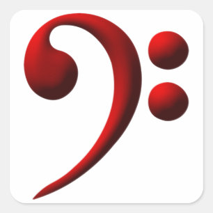 bass key clef square sticker