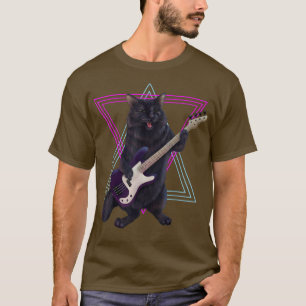 Bass kitty cat playing the bass guitar rock and r T-Shirt
