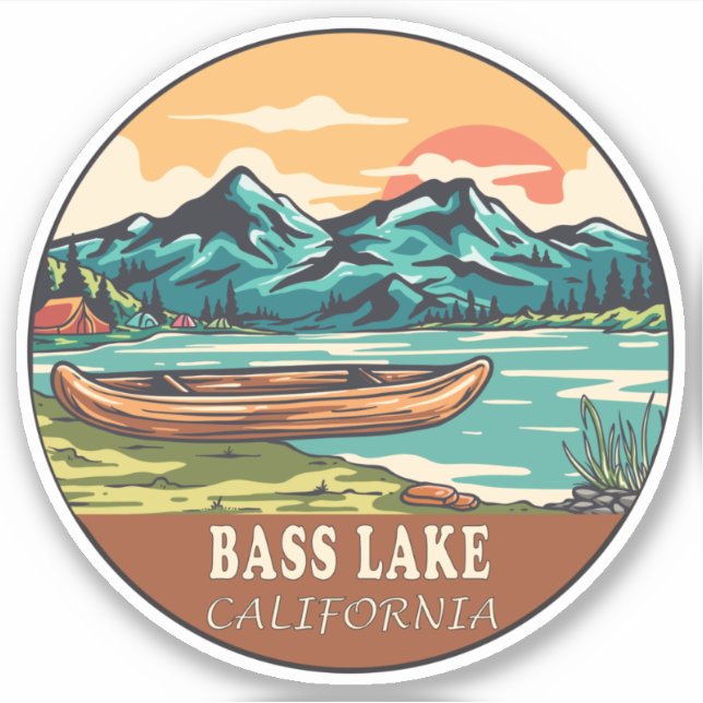 Bass Lake California Boating Fishing Emblem (Front)