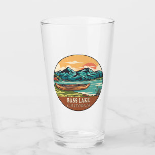 Bass Lake California Boating Fishing Emblem Glass
