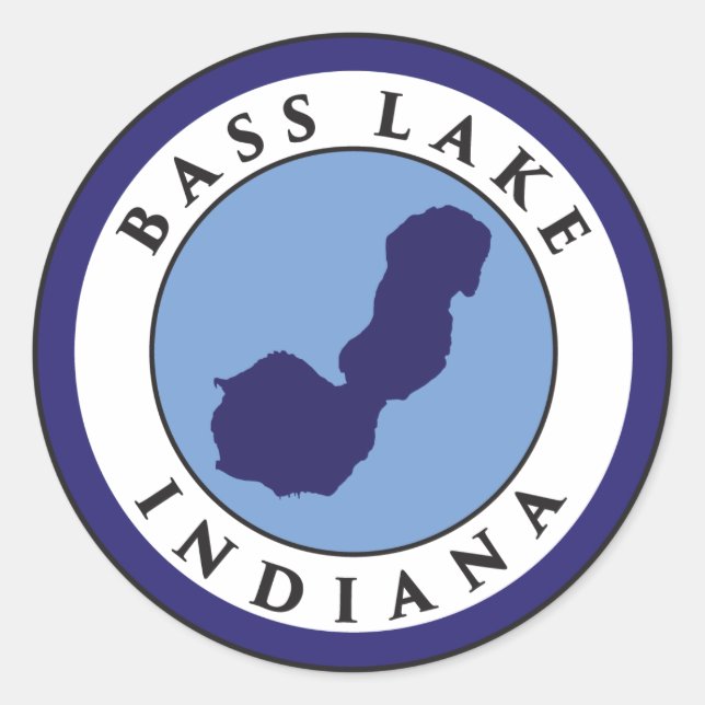 Bass Lake, Indiana Classic Round Sticker (Front)