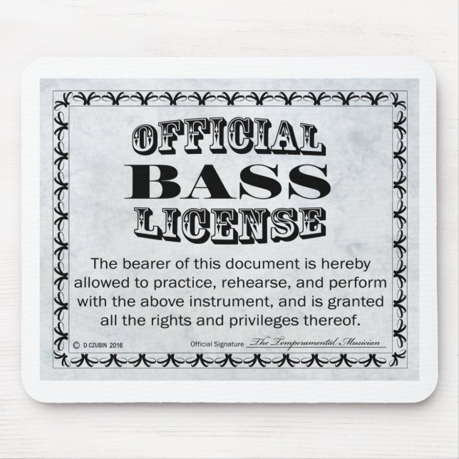 Bass License Mouse Mat (Front)