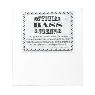 Bass License Notepad