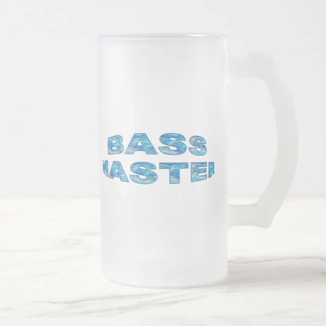 Bass Master Fishing Shirts Frosted Glass Beer Mug (Right)