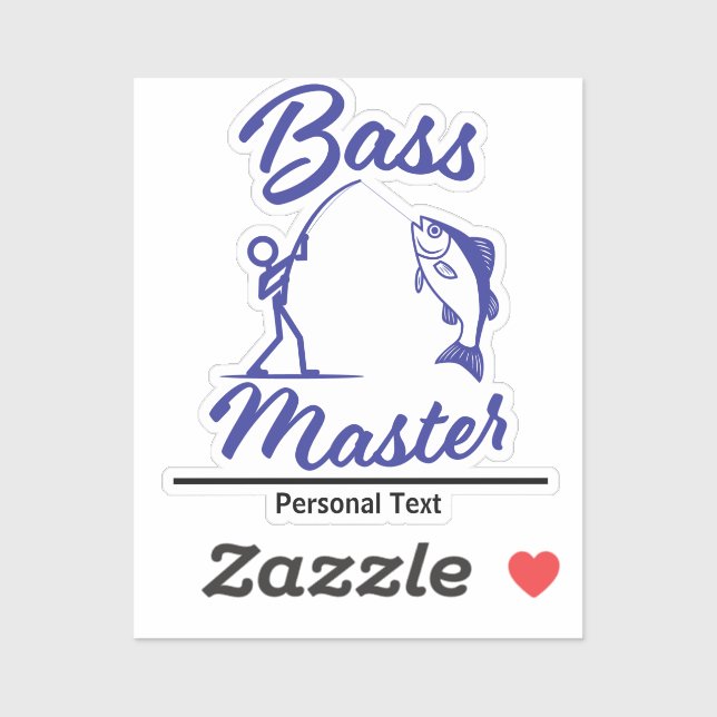 Bass Master Stick Man illustration, personalize (Sheet)